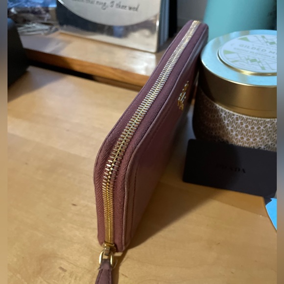 Prada Large Zip Wallet in pink Saffiano leather; EUC - Picture 11 of 16